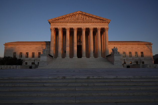 The U.S. Supreme Court building on the day it was reported that Associate Justice Stephen Breyer would soon retire on January 26, 2022 in Washington, DC.